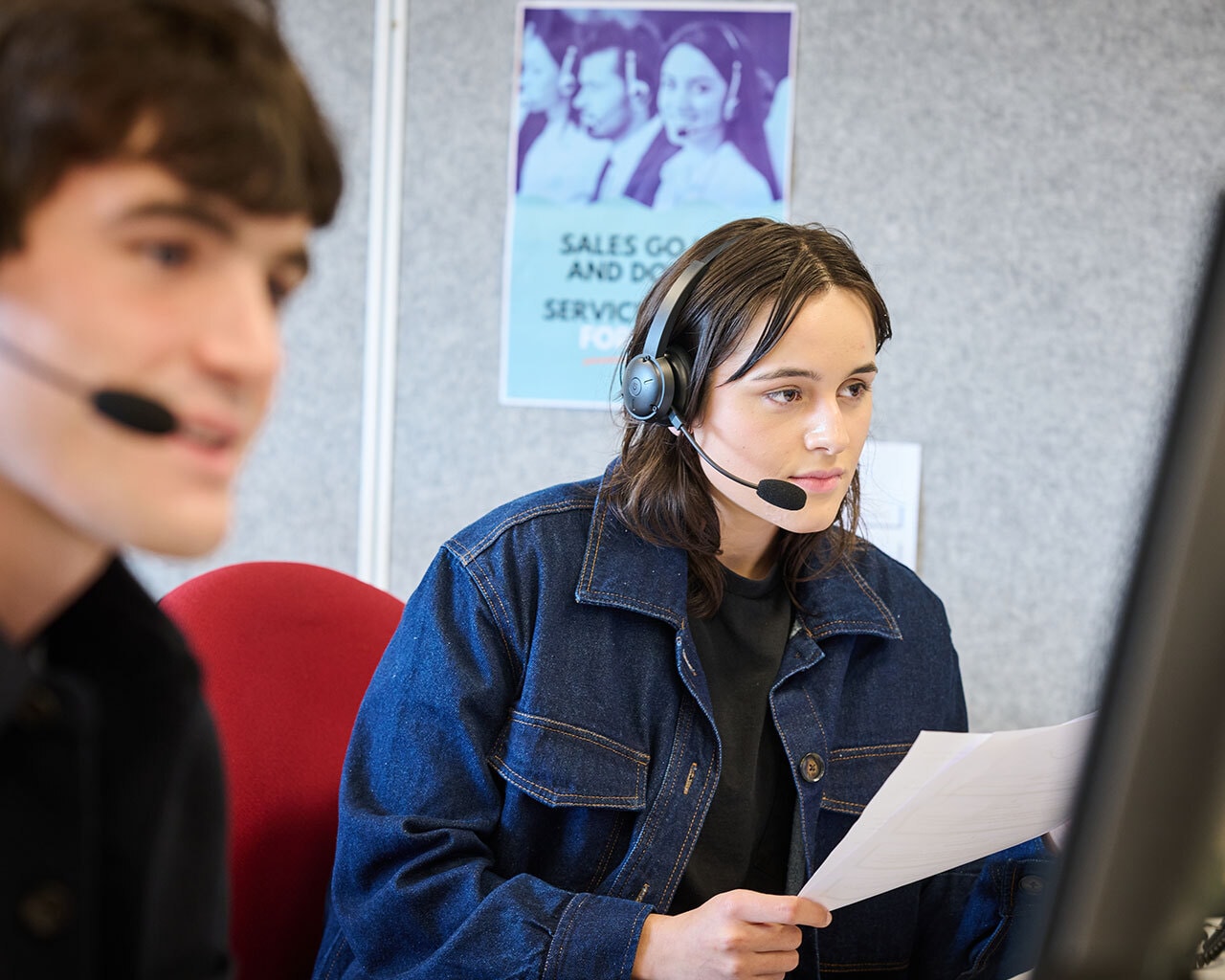 Call centre young worker