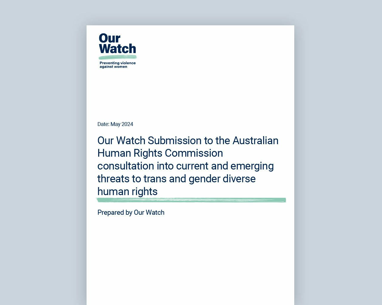 Submission Human Rights Comm trans and gender diverse