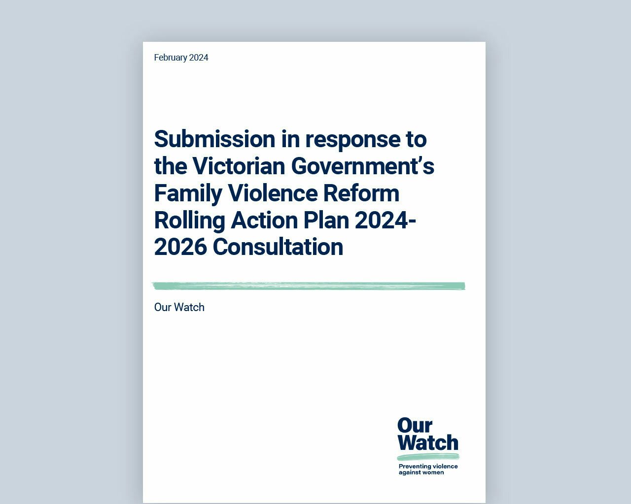 Submission family violence reform action plan