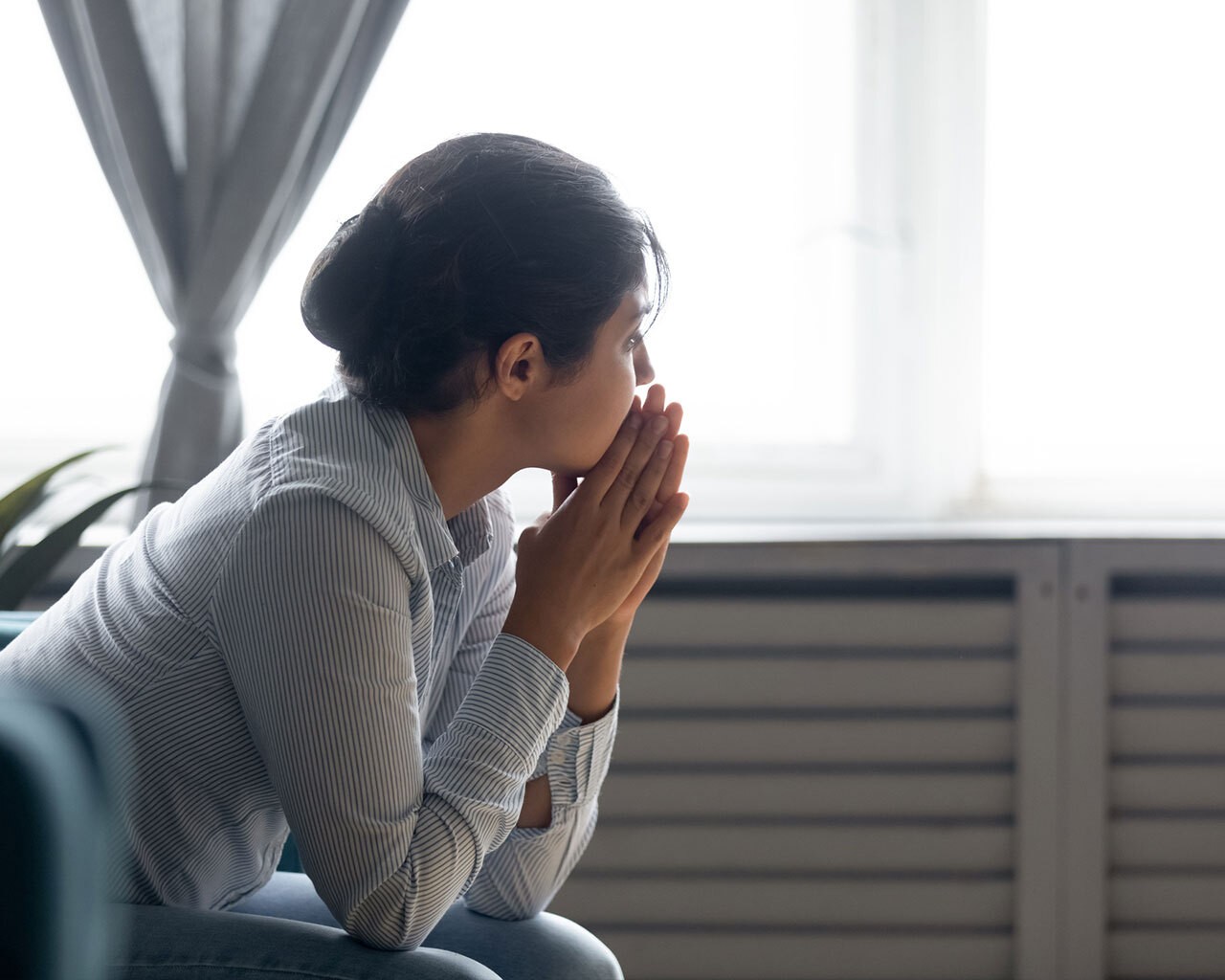 Thoughtful young woman