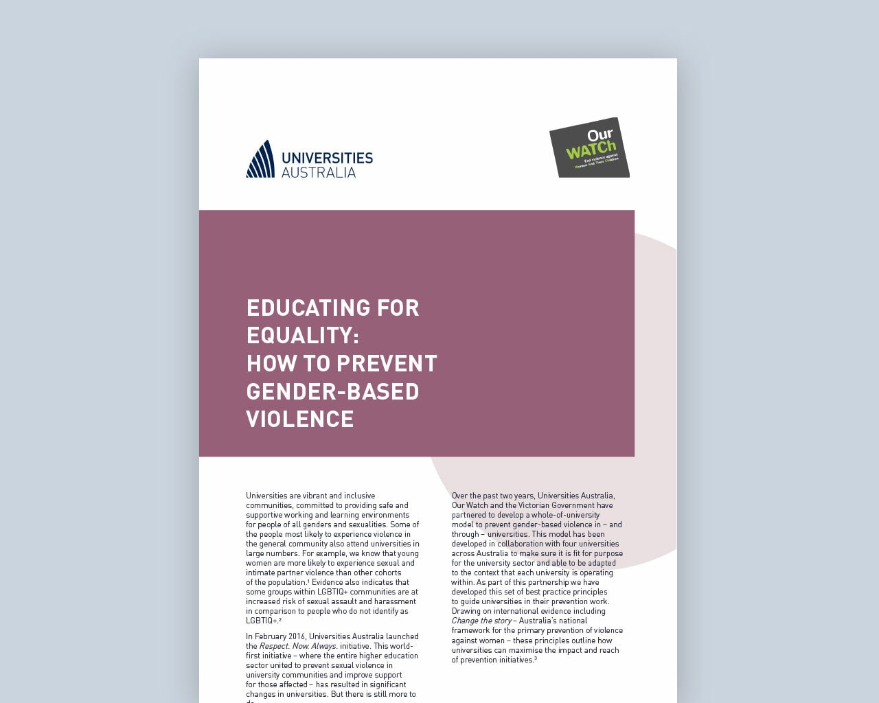 Efe Preventing gender based violence