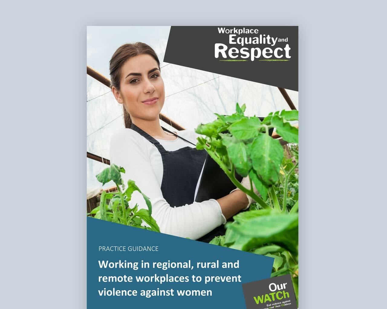 Document cover showing woman at work in hydroponics farm.