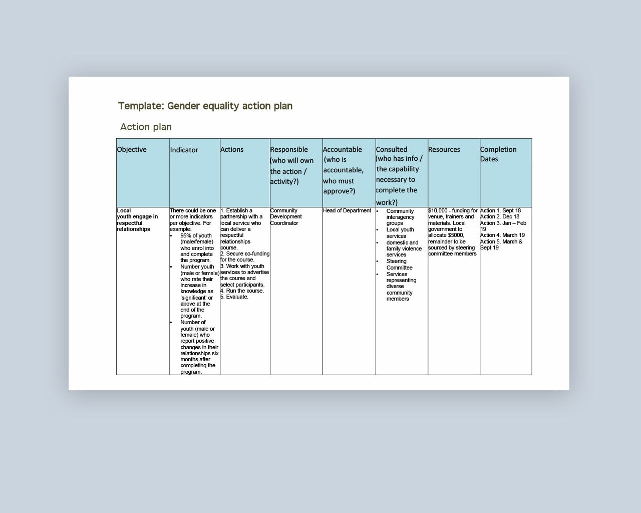 Resource cover shows a table with text in a document.