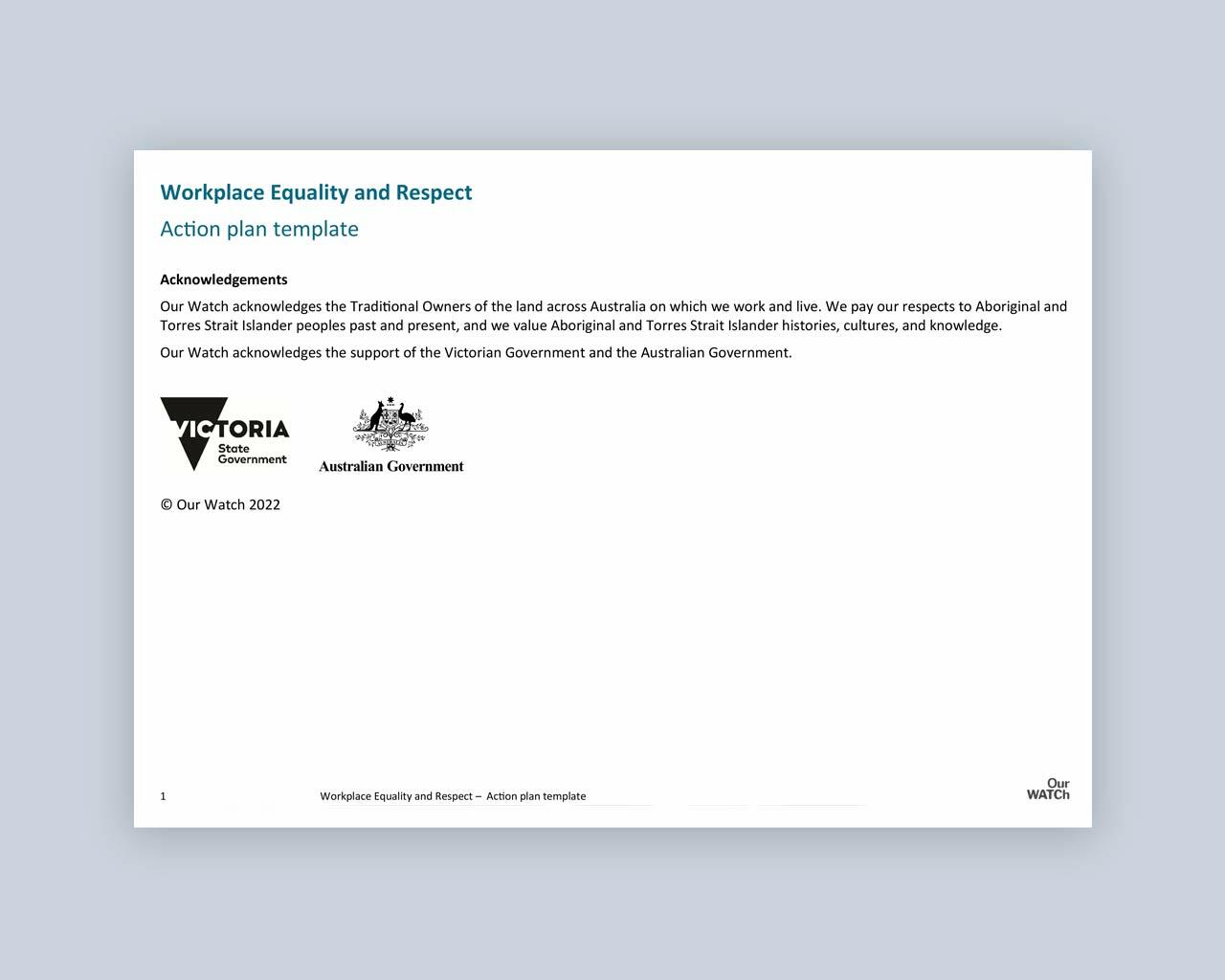 Document cover with Vic Gov and Aus Gov logos.
